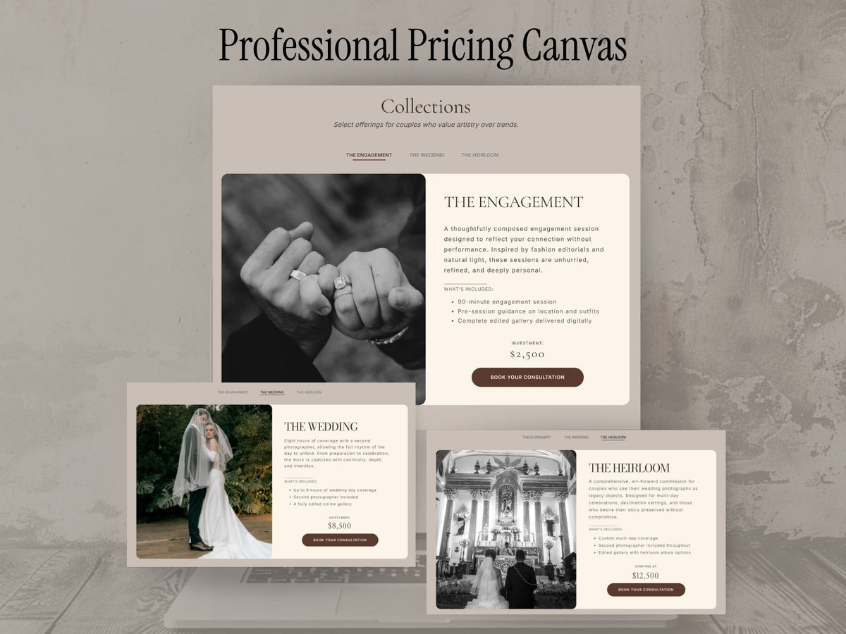 The St. Clare - One-Page Showit Website for Photographers