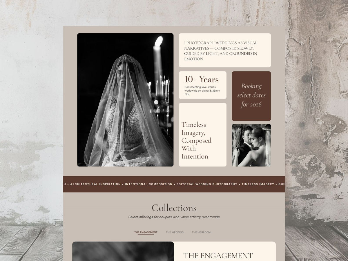 The St. Clare - One-Page Showit Website for Photographers