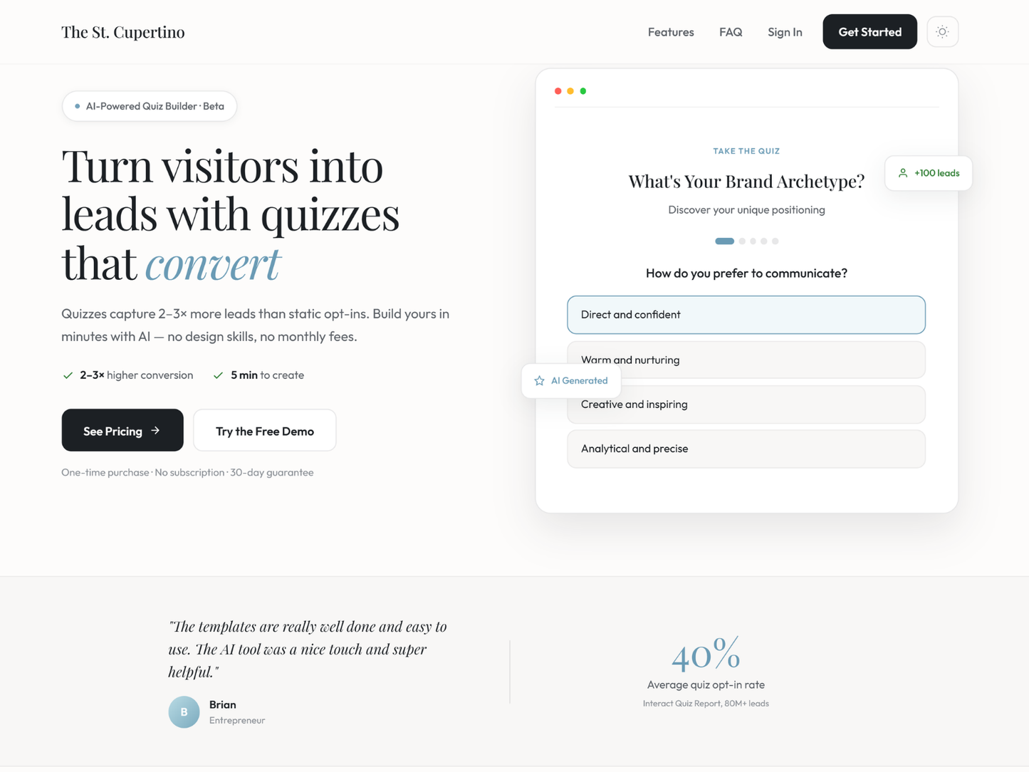 The St. Cupertino — AI Quiz Generator