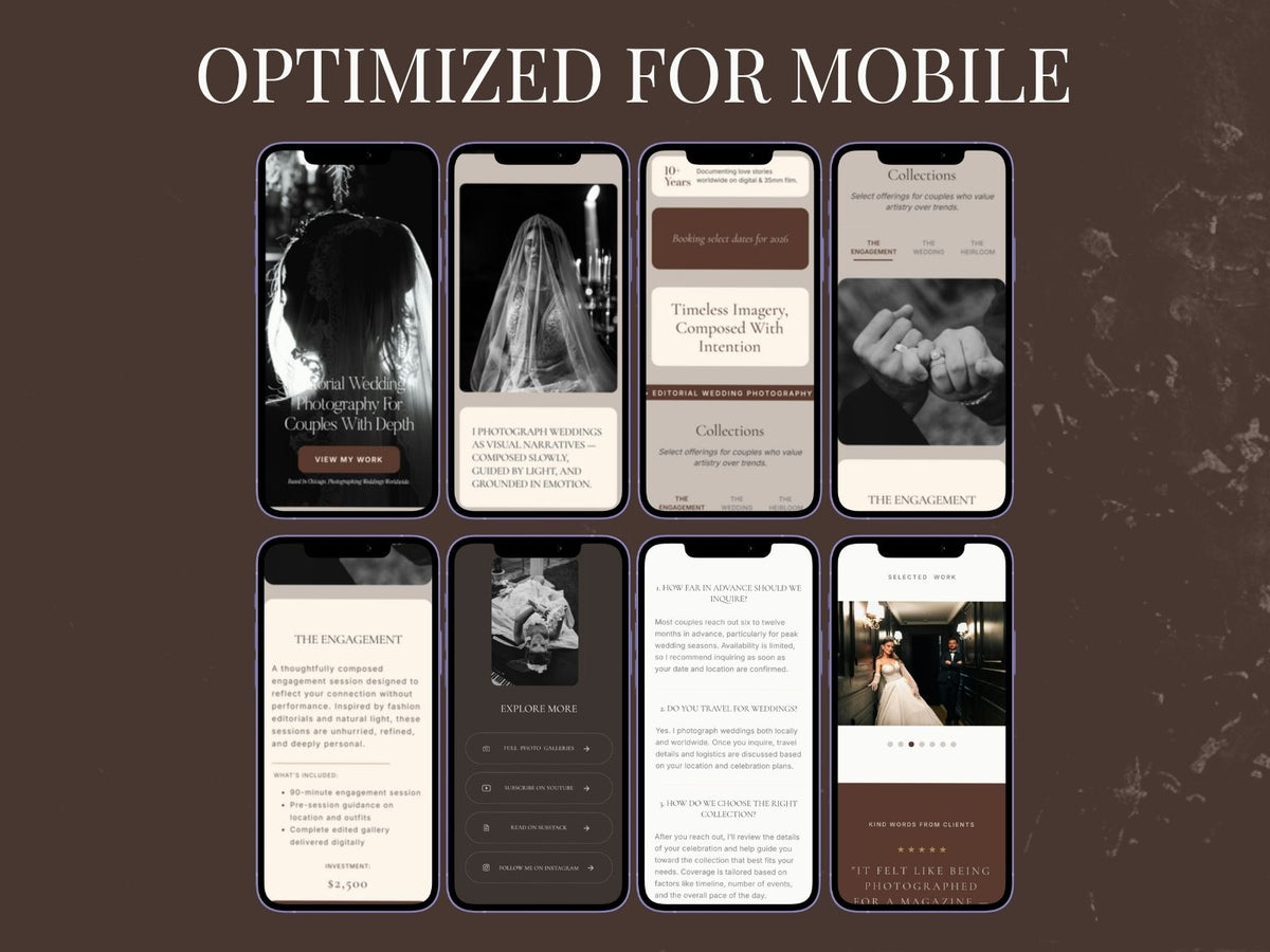 The St. Clare - One-Page Showit Website for Photographers
