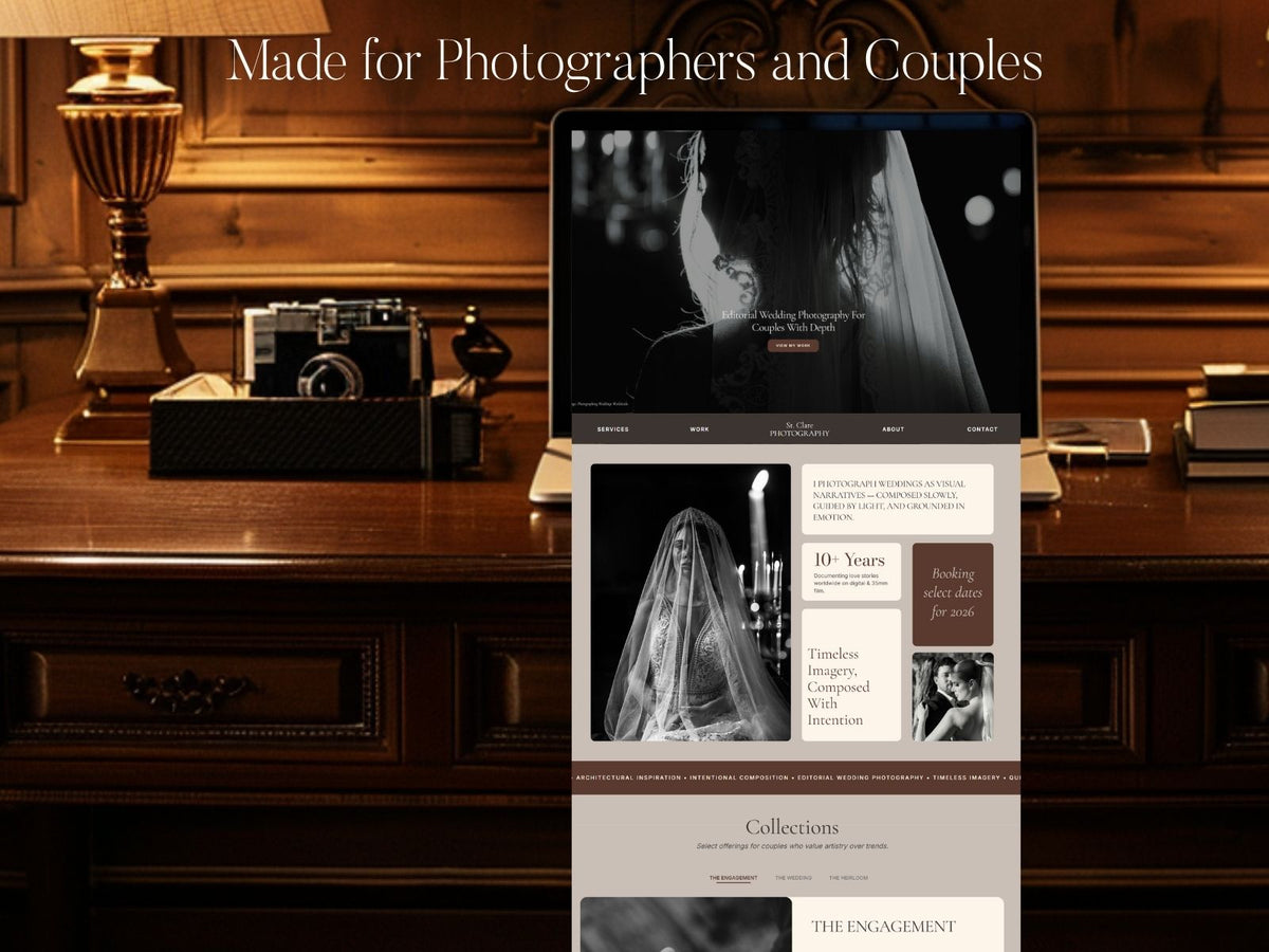 The St. Clare - One-Page Showit Website for Photographers