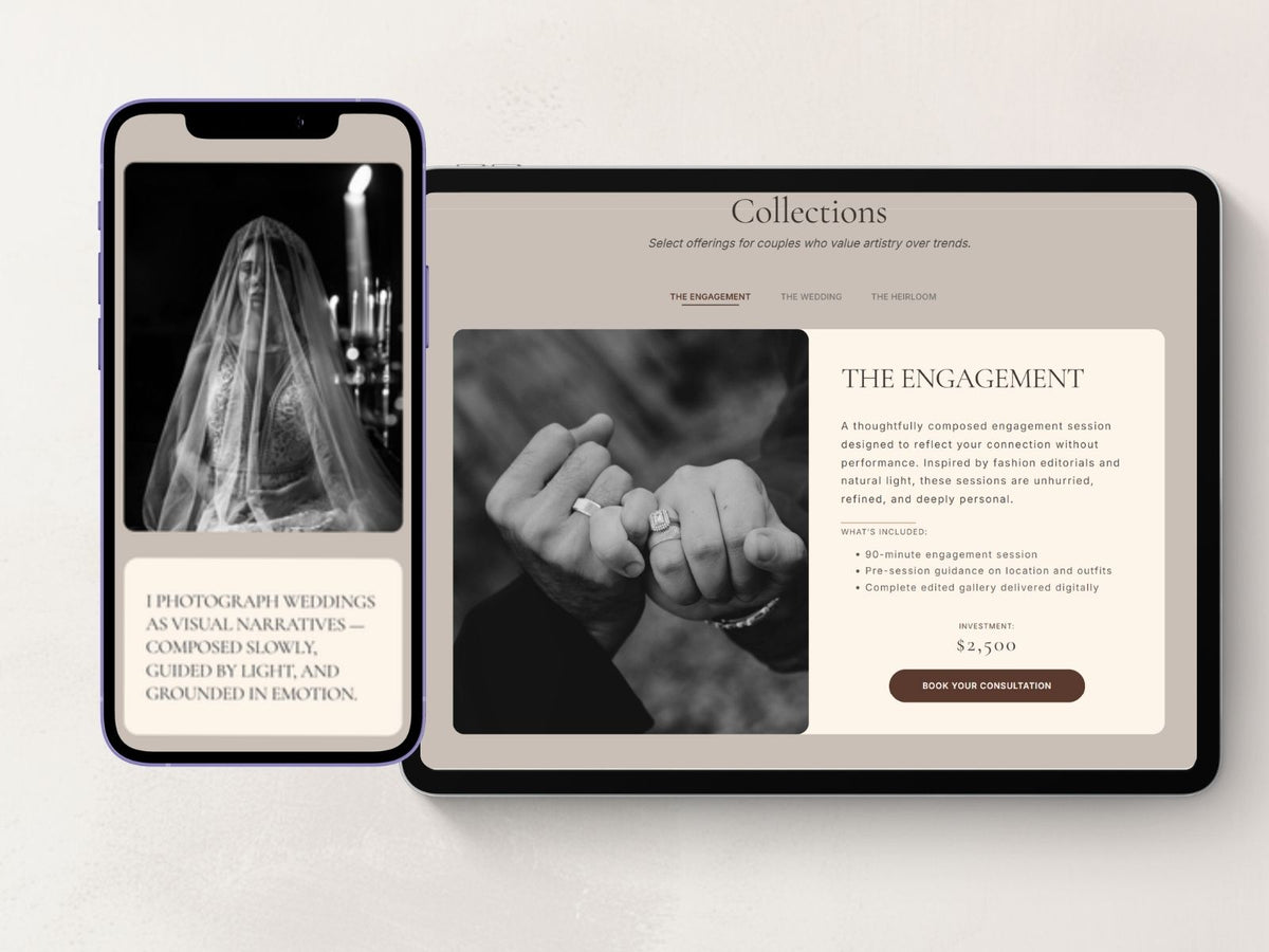 The St. Clare - One-Page Showit Website for Photographers