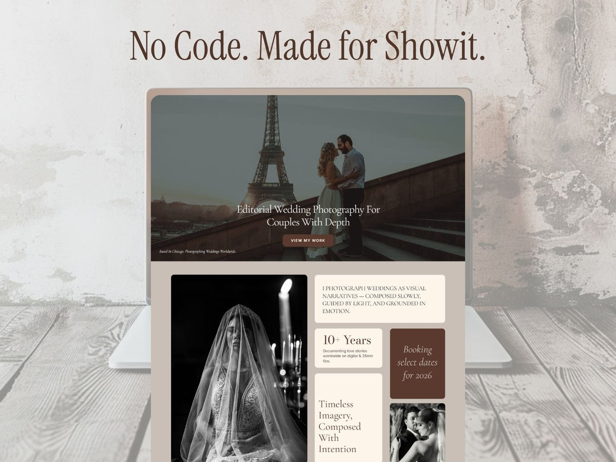 The St. Clare - One-Page Showit Website for Photographers