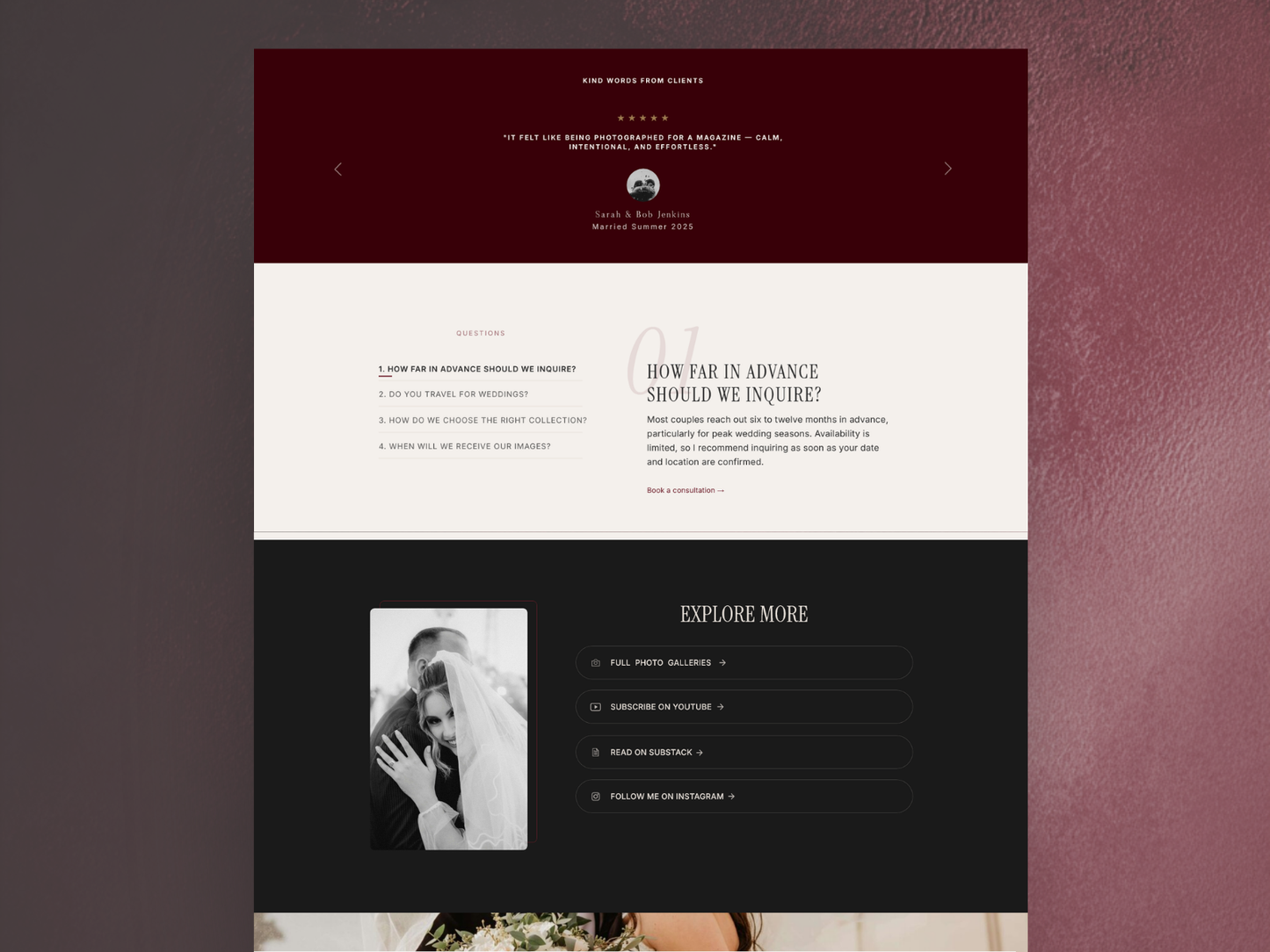 The St. Veronica - One-Page Showit Website for Photographers
