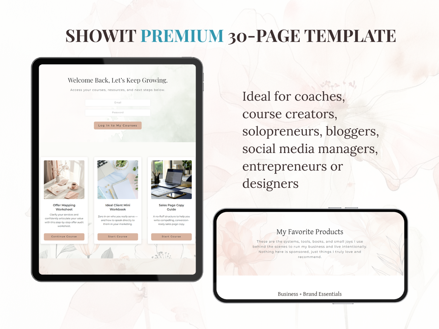 The St. Thérèse — 30+ Page Showit Template