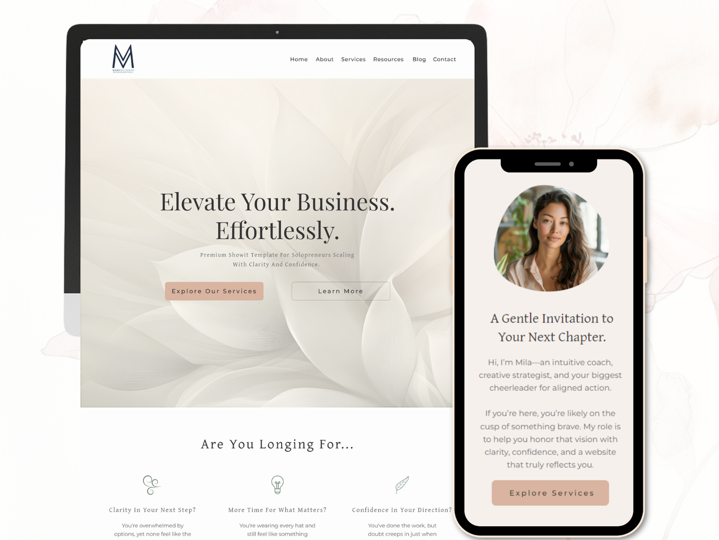 The St. Thérèse — 30+ Page Showit Template