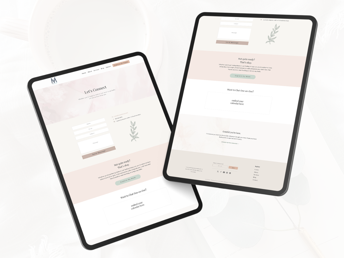 The St. Thérèse Contact Page - 5+ Canvases for Showit