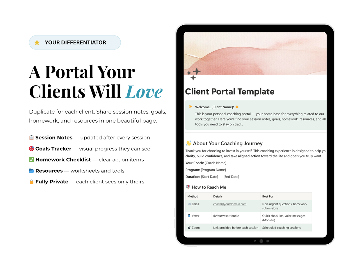 Coaching Client Portal