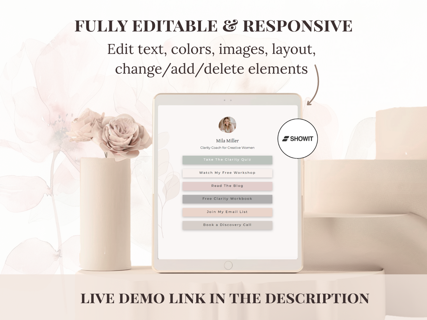 The St. Thérèse — 30+ Page Showit Template