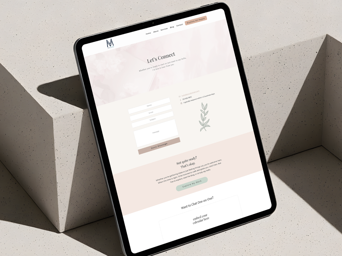 The St. Thérèse Contact Page - 5+ Canvases for Showit